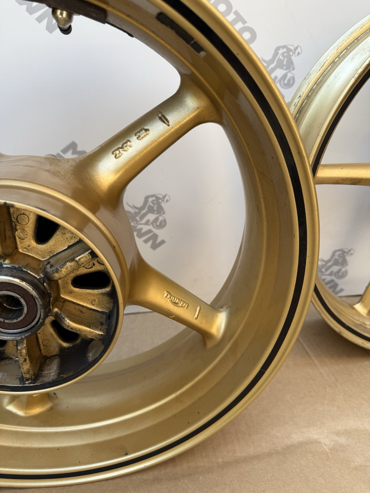 Triumph Street Triple 675R Front And Rear Gold Wheels 2008-2011 SPARES/REPAIRS