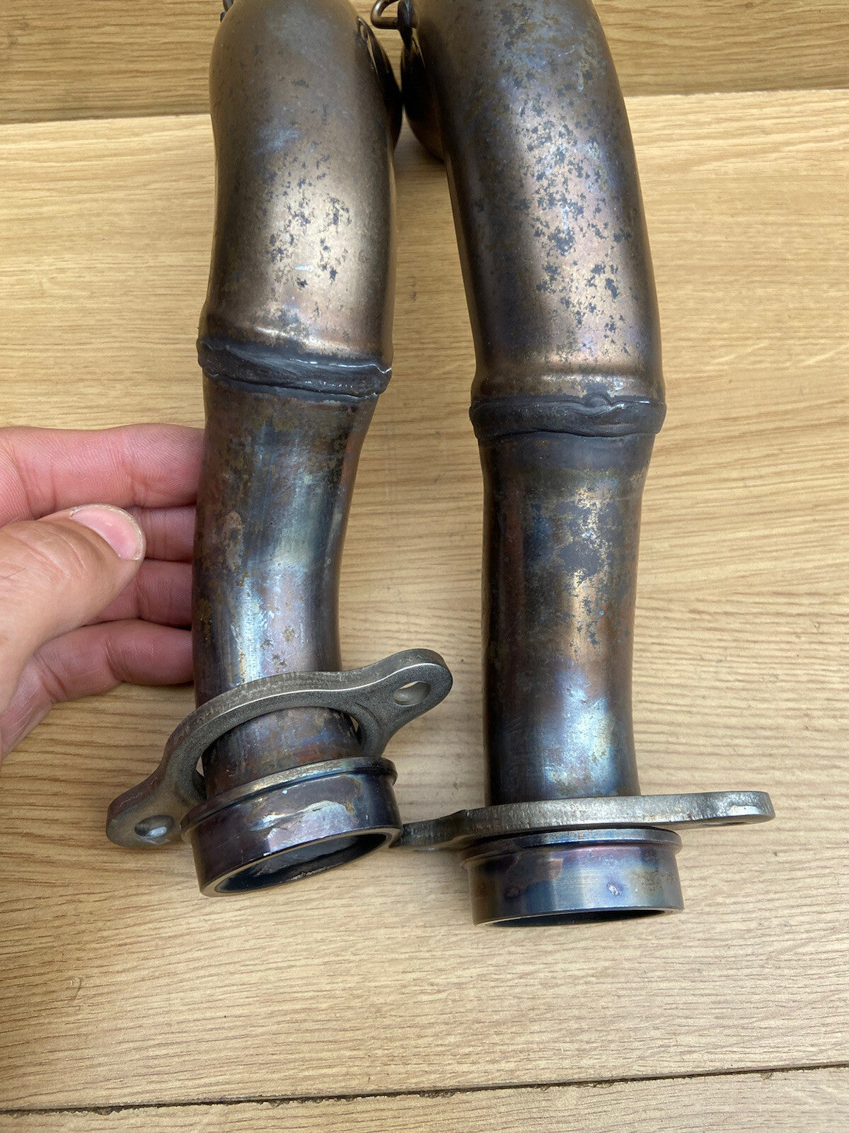 APRILIA TUONO V4 1100 Factory Exhaust Down Pipes Tuono V4 Exhaust Downpipes OEM