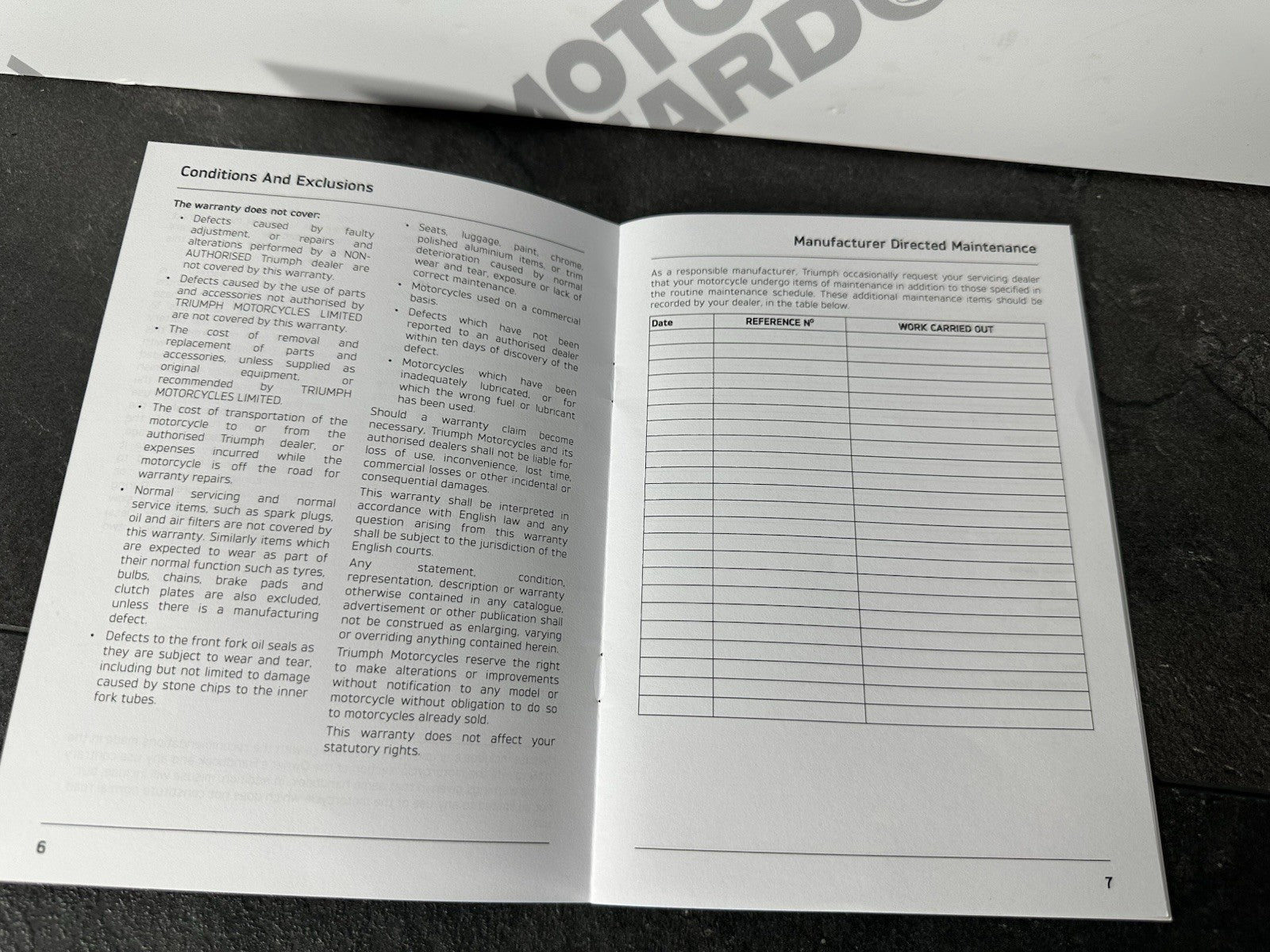 Triumph Street Triple 765 RS 2022 Service History Book Record Hand Book OEM 2023