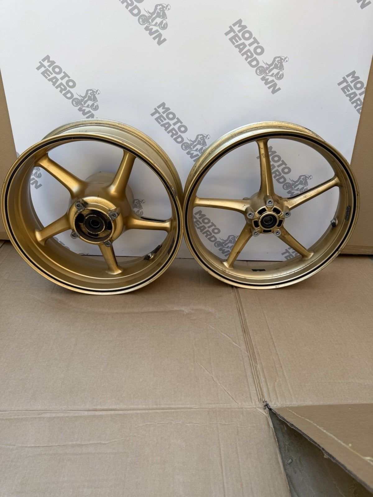 Triumph Street Triple 675R Front And Rear Gold Wheels 2008-2011 SPARES/REPAIRS