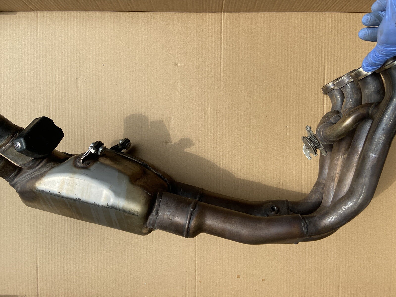 BMW S1000RR EXHAUST HEADER MANIFOLD DOWNPIPES GEN 3 DENTED S1000RR EXHAUST OEM
