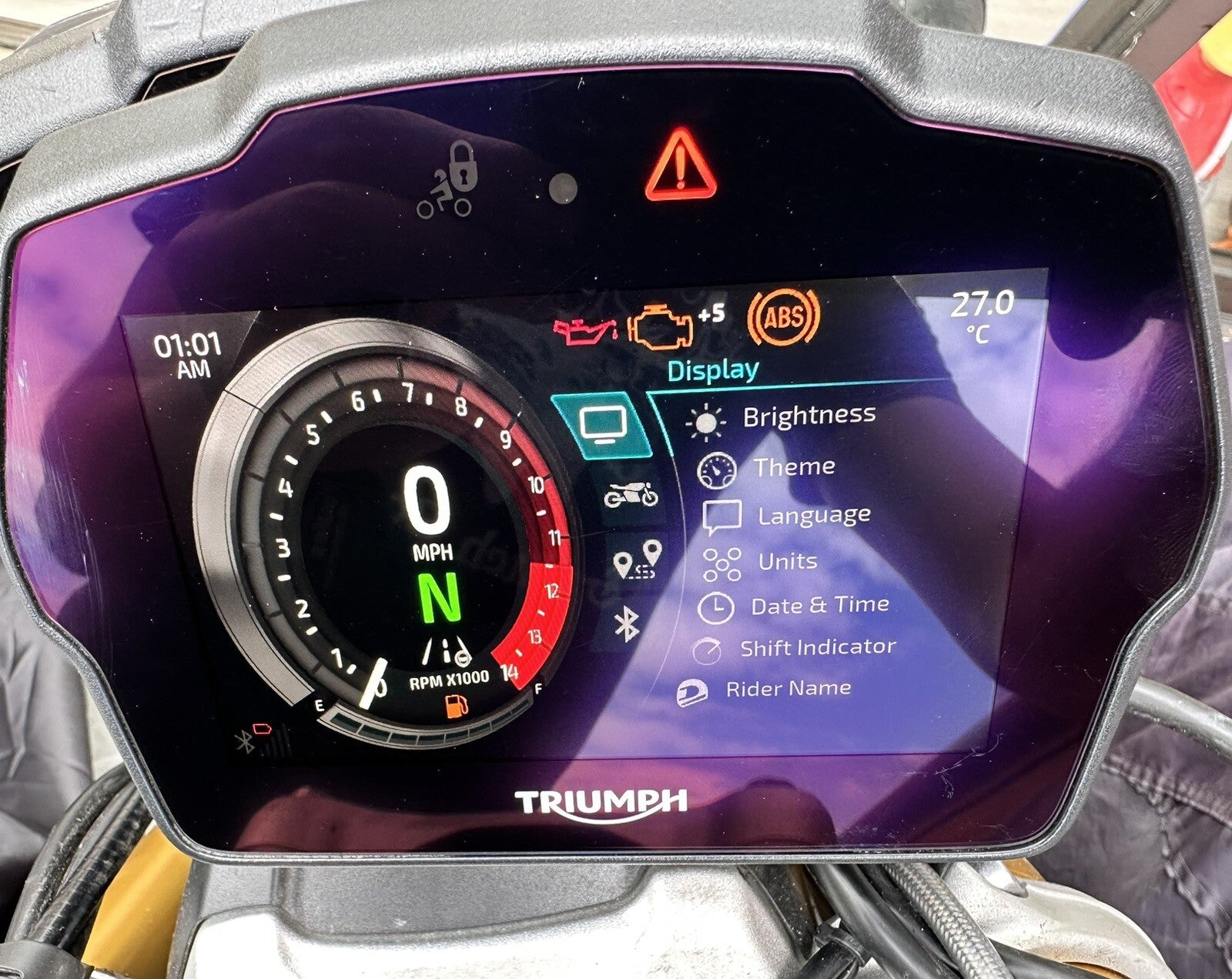 TRIUMPH SPEED TRIPLE 1200 RR 2022 CLOCK SPEEDO MPH UK ONLY 2947 Miles 2506606