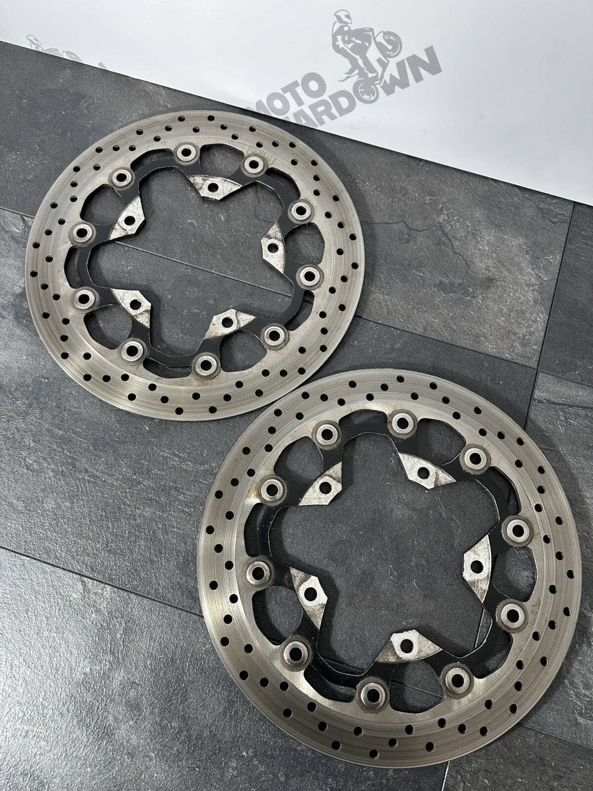 Suzuki GSXR 1300 2016 HAYABUSA Front Brake Discs Rotors SUNSTAR 18408 Miles OEM