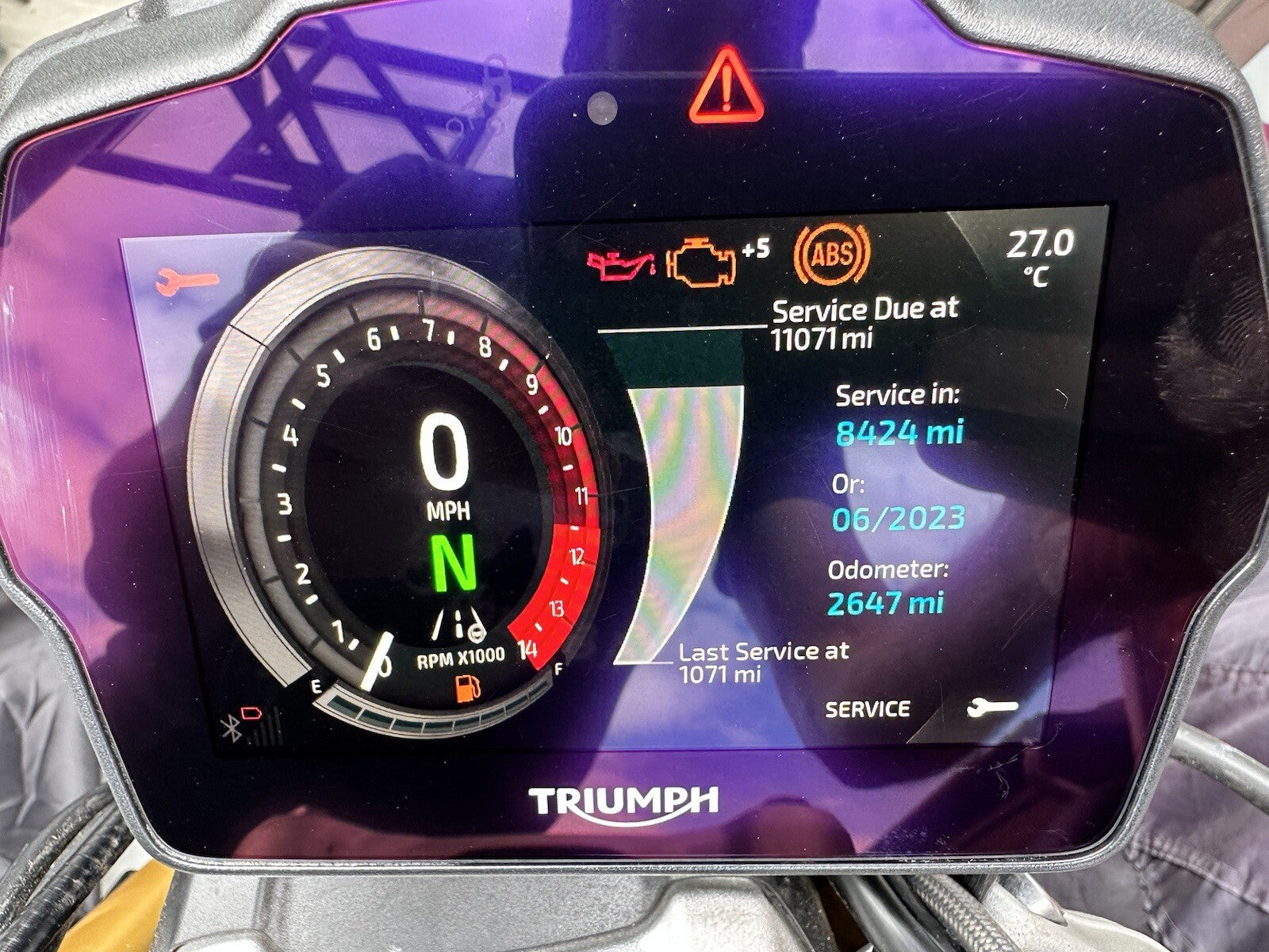 TRIUMPH SPEED TRIPLE 1200 RR 2022 CLOCK SPEEDO MPH UK ONLY 2947 Miles 2506606