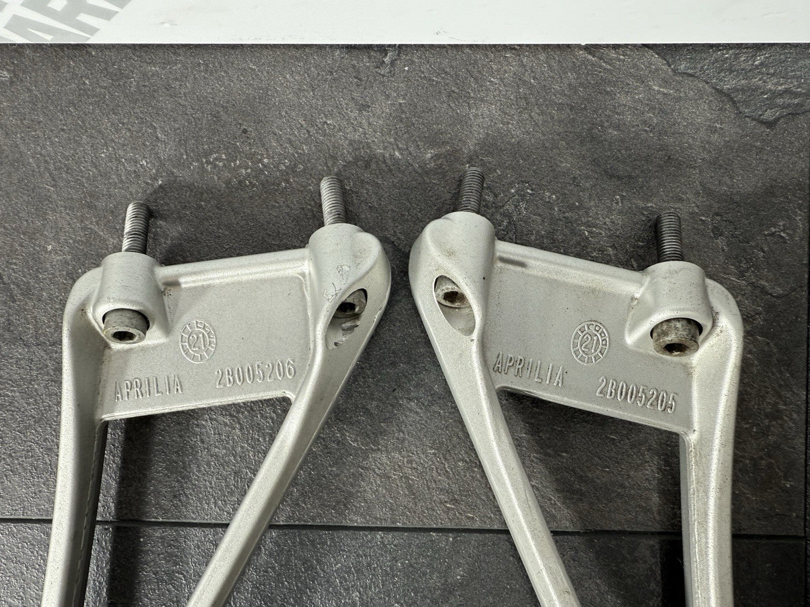 Aprilia RS660 2021 Pillion Footrests Foot pegs Only 6220 Miles 2022-2025 OEM