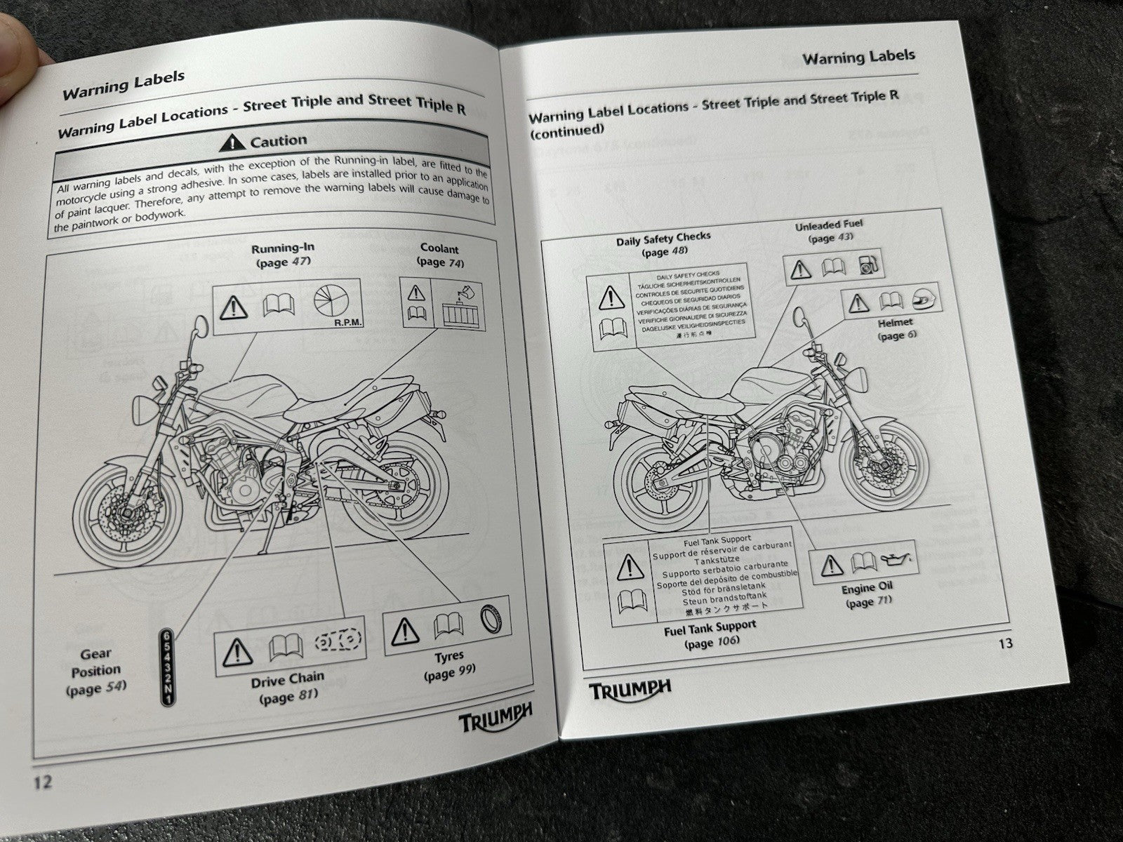 Triumph Street Triple 675 2011 Owners Manual Handbook Book Daytona 675 OEM