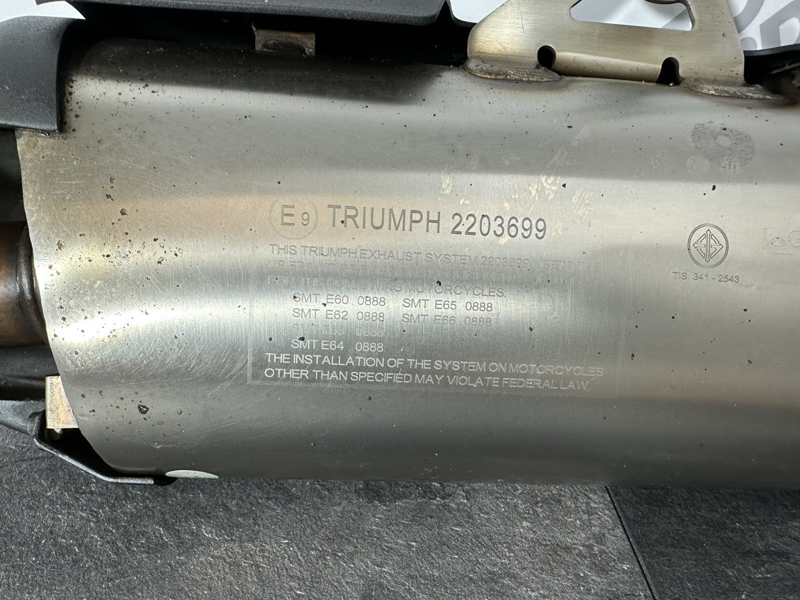 Triumph TIGER 900 GT PRO 2022 Exhaust Silencer End Can 6337 Miles 2020-2023 OEM