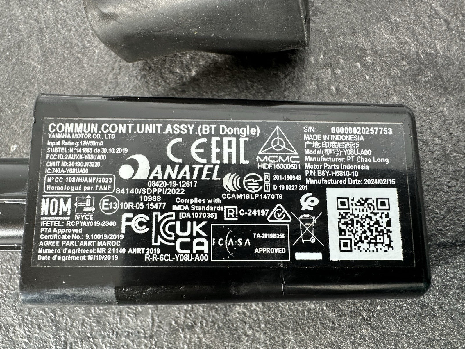 Yamaha R125 R 125 2024 Communication Control Unit Module 6890 Mile 2023-2025 OEM