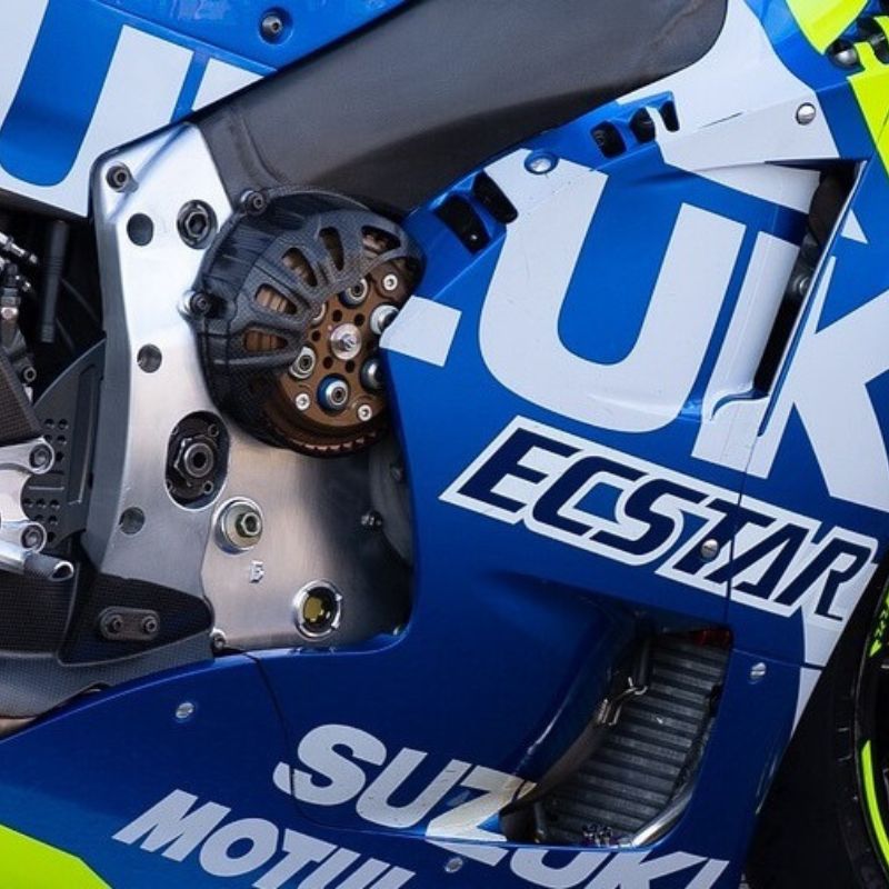 Close up of Suzuki motorbike