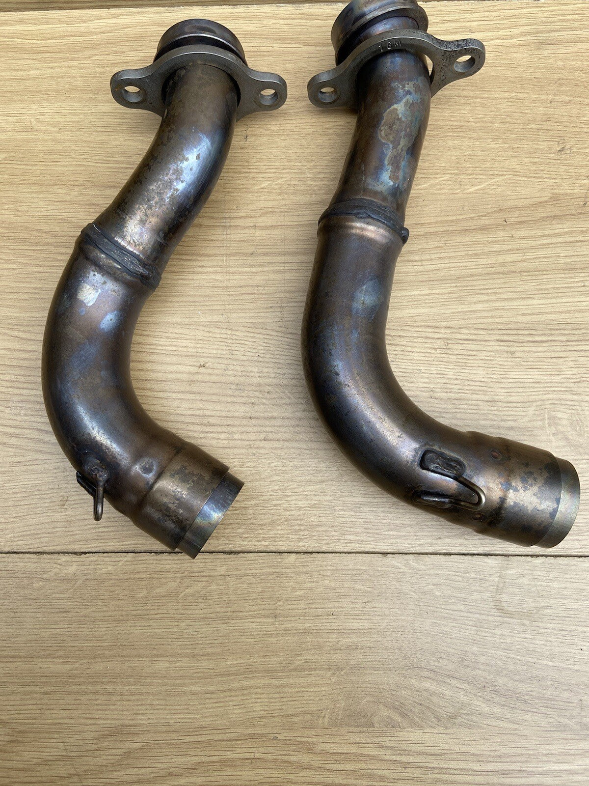 APRILIA TUONO V4 1100 Factory Exhaust Down Pipes Tuono V4 Exhaust Downpipes OEM