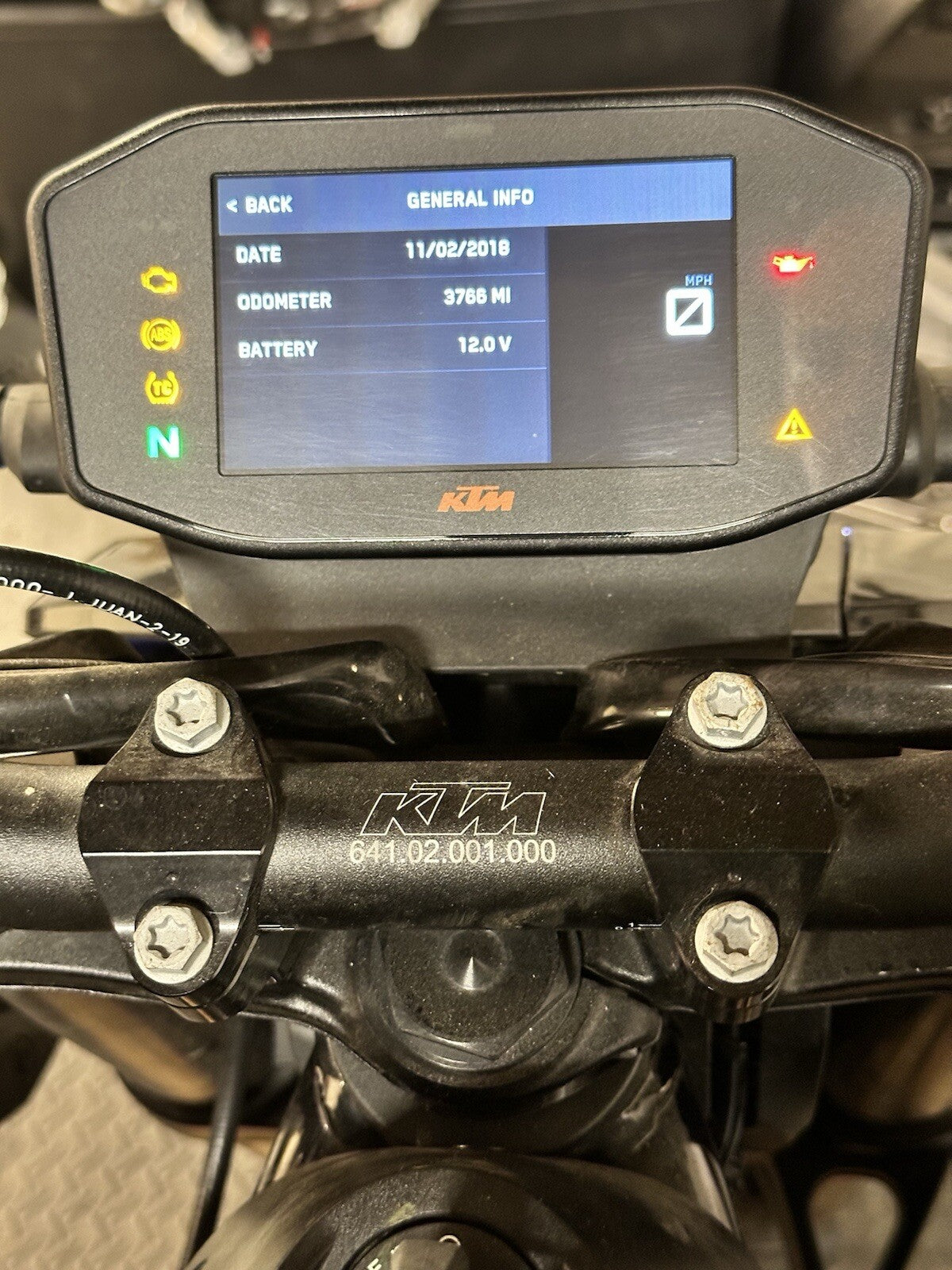 KTM 790 Duke 2020 Speedo Clocks Speedometer Dash 3766 Miles 2018 2019 OEM