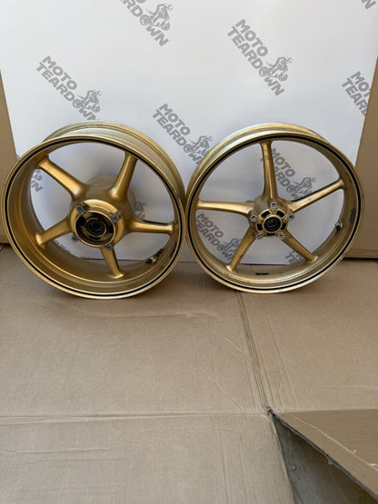 Triumph Street Triple 675R Front And Rear Gold Wheels 2008-2011 SPARES/REPAIRS