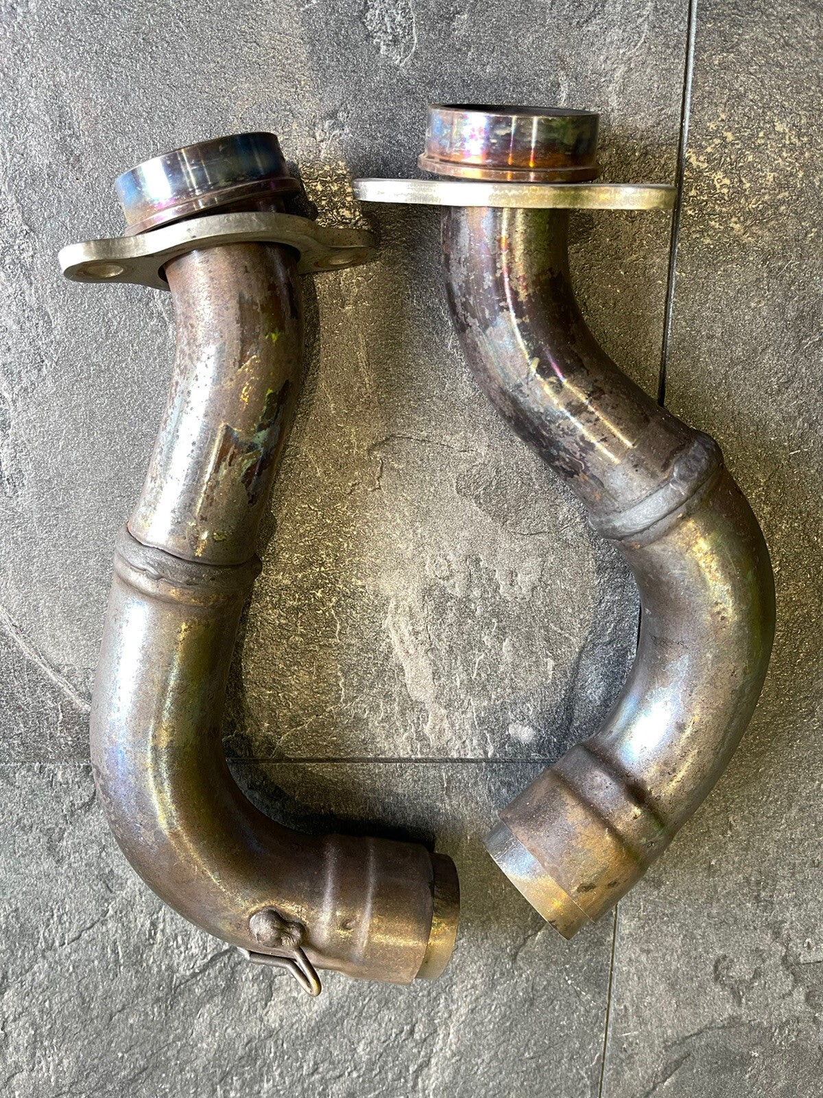 Aprilia Tuono V4 1100 Factory 2017 Exhaust Downpipes Manifold Headers 9262 Miles