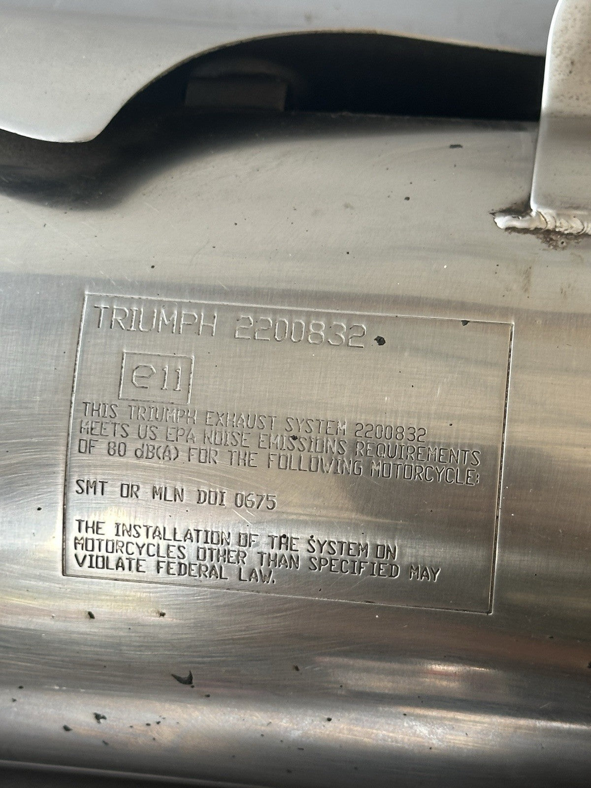 TRIUMPH STREET TRIPLE 675 LEFT EXHAUST SILENCER 2007 - 2011 2200832 LT EXHAUST
