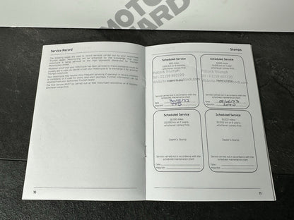 Triumph Street Triple 765 RS 2022 Service History Book Record Hand Book OEM 2023