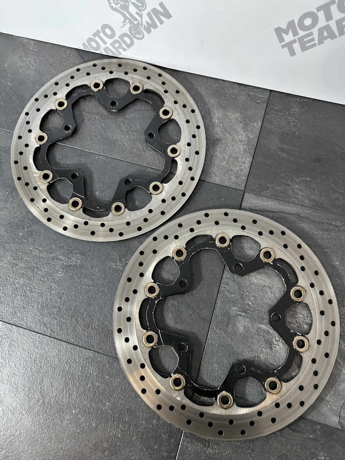 Suzuki GSXR 1300 2016 HAYABUSA Front Brake Discs Rotors SUNSTAR 18408 Miles OEM
