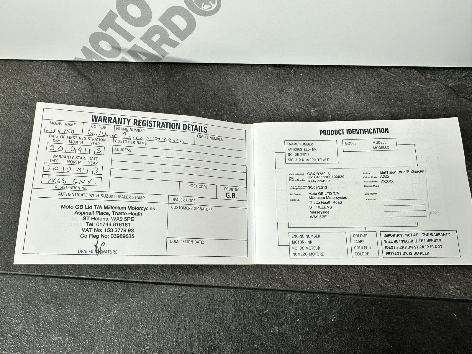 Suzuki GSXR 750 2013 Service Booklet Record 2011-2016 OEM GSXR 600