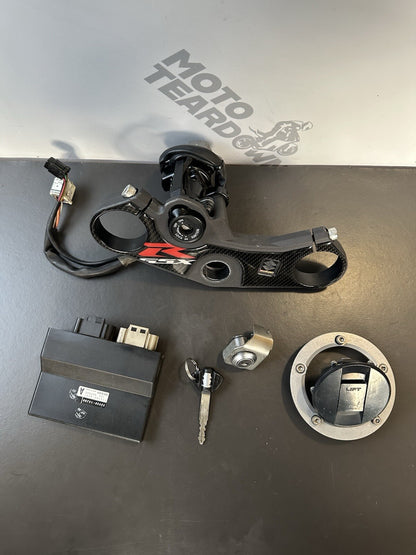 Suzuki GSXR 600 750 ECU ignition fuel cap seat lock set & key 2011 - 2016 L1-L7