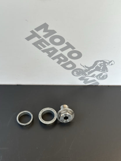 Honda CBR1000RR Front Wheel Spacers And End Nut 2004 2005 RR4 RR5 OEM