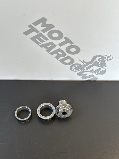Honda CBR1000RR Front Wheel Spacers And End Nut 2004 2005 RR4 RR5 OEM